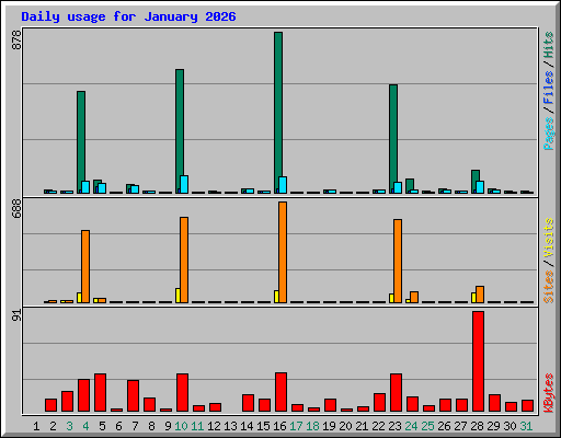 Daily usage for January 2026